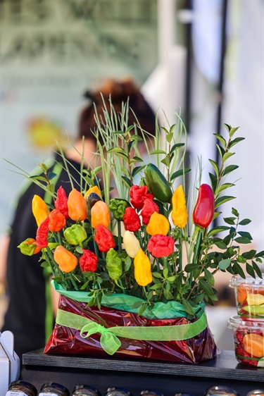 fresh chilli arrangement