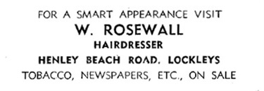 Henley Beach Road - W. Rosewall Hairdresser