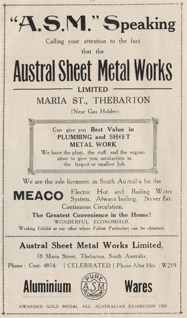 Maria Street - Austral Sheet Metal Works