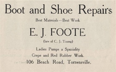 106 Beach Road - Foote Boot & Shoe Repairs