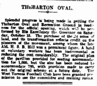 Thebarton Oval from Register 1 Oct 1921 pg10