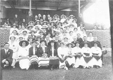 SLSA-PRG-280-1-23-196 Group of Men and Women at Thebarton Oval 1921