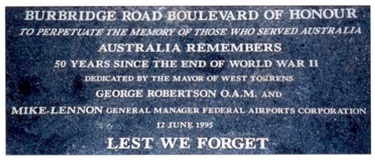 Boulevard of Honour plaque