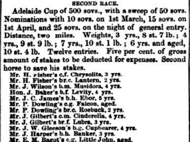 First Adelaide Cup