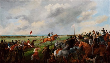 Painting by George Hamilton, titled The first steeplechase in South Australia, 25 September 1846