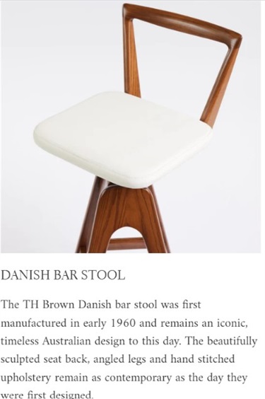 TH Brown Danish Bar Stool