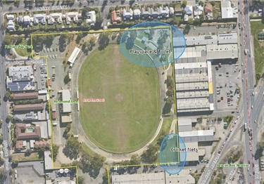 Location of Play areas at Richmond Oval