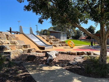 Richmond Oval Playspace Nature Play and Slide